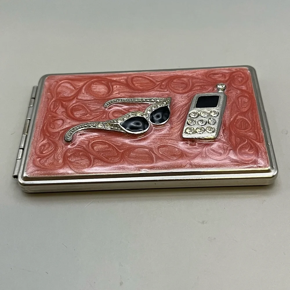 Chic Pink Money Holder with Rhinestone Details